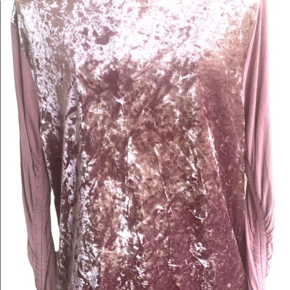 Umgee Crushed Velvet Dusty Rose Bohemian Top Cinch Draw String Sleeves Sz Small - Picture 7 of 12